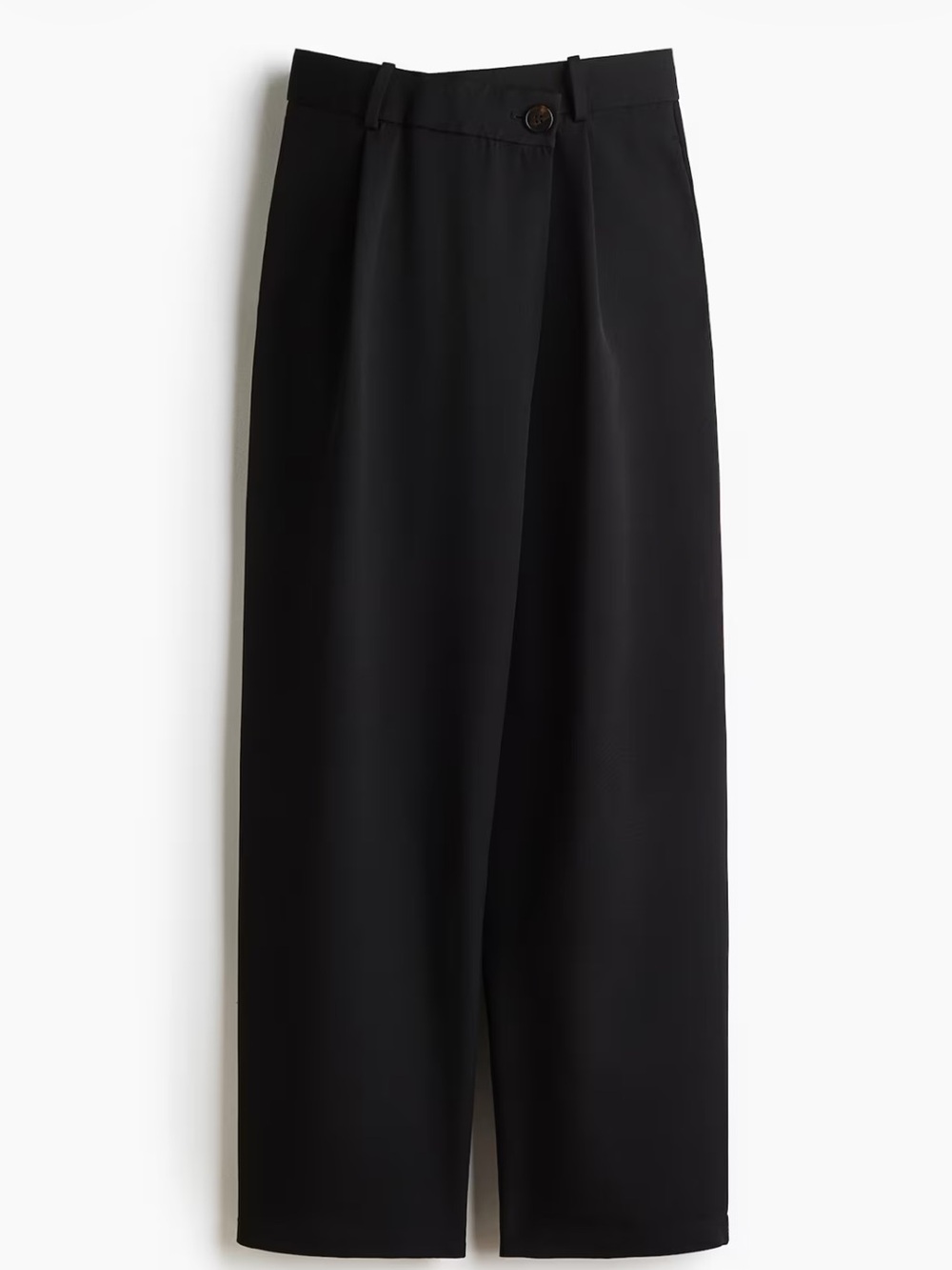 H&M Black Wide-Leg High-Waist Trousers wrap over dress pants